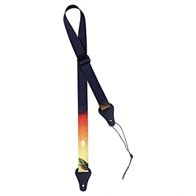 Immagine di Ortega OUS SUN Tracolla in nylon di alta qualità per ukulele, motivo: tramonto, larghezza: 3,7 cm, lunghezza: 135 cm