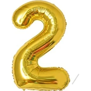 Immagine di pallone numeri compleanno 2 anni foil oro 3 XXL gigante in 40&quot; 101cm decorazione numero per .vola con elio