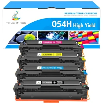 Immagine di TRUE IMAGE Cartuccia toner Compatibile In sostituzione per Canon 054H 054 CRG ImageCLASS MF640C MF642Cdw MF641Cw MF643Cdw MF644Cdw MF645Cx LBP621Cdw (Nero Ciano Giallo Magenta,confezione da 4)