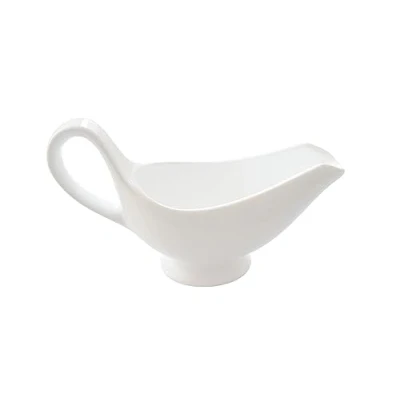 Immagine di Salsa in porcellana per salse, salse e condimenti, volume 250 ml, design elegante, manico grande, colore bianco