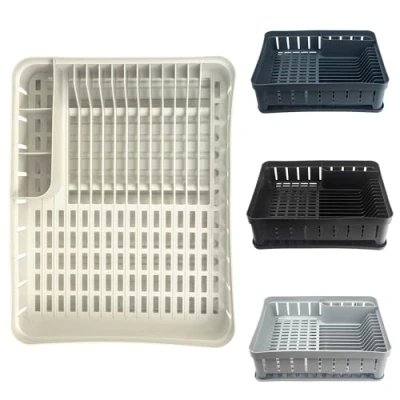 Immagine di KADAX Supporto rettangolare da cucina con portaposate, scolapiatti per cucina, (bianco)