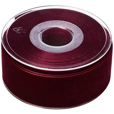 Immagine di Berisfords Nastro in velluto, 10,2 x 4,5 cm, colore: bordeaux