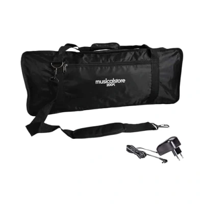 Immagine di Kit Accessori per Tastiere Casio: Borsa Protettiva e Alimentatore Compatibile con Modelli SA80, SA81, SA76, SA77, SA78