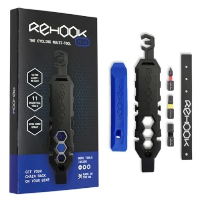 Immagine di REHOOK PLUS Lightweight bike multi tool for cyclists. Includes tyre levers, spoke keys, chain tool, wrench, hex, screwdriver