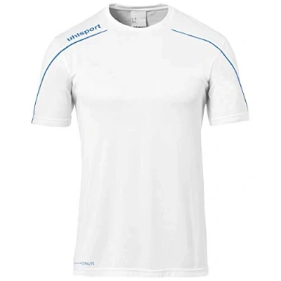 Immagine di uhlsport Stream 22 Maglietta a Maniche Corte da Bambino, Bambini, Maglietta, 100347717, Weiß/Azurblau, 152