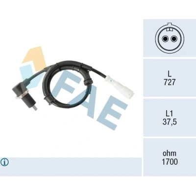 Immagine di FAE 78575 Sensore ABS con cavo induttivo 2 727 RENAULT: Kangoo I, I Express