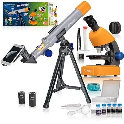 Immagine di Bresser Optik Junior Teleskop &amp; Mikroskop Set Telescopio ottico Azimutale Acromatico Ingrandimento 20 fino a 32 x
