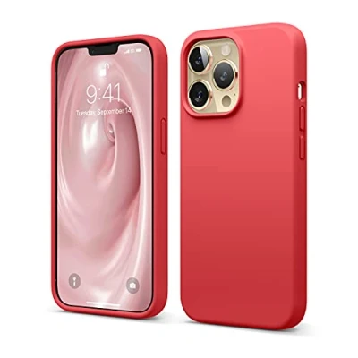 Immagine di elago Custodia in silicone liquido compatibile con iPhone 13 Pro (6,1&quot;), di alta qualità, protezione integrale 3 strati resistente agli urti, fodera microfibra