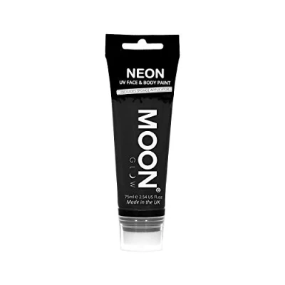 Immagine di Moon Glow Supersize Neon UV Face &amp; Body Paint con applicatore in spugna, Nero, 75 ml (confezione da 1)