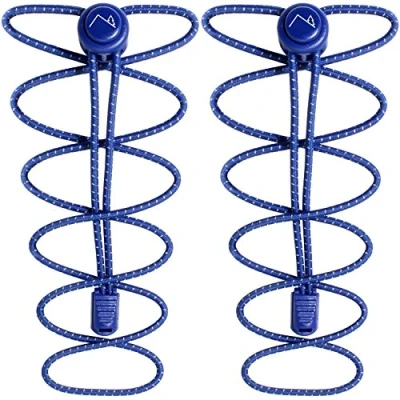 Immagine di CampTeck U6601 No Tie Lacci, Lacci Elastici per Scarpe con Sistema Autobloccanti Blu 1 Paio