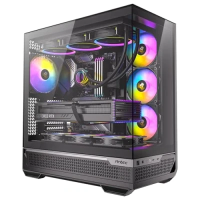 Immagine di Antec C7 ARGB, Supporto GPU RTX 40, 4 ventole ARGB PWM da 120 mm incluse, Raffreddamento verticale, Tipo C 10Gbps, Pannelli frontali e laterali in vetro temperato senza cuciture,