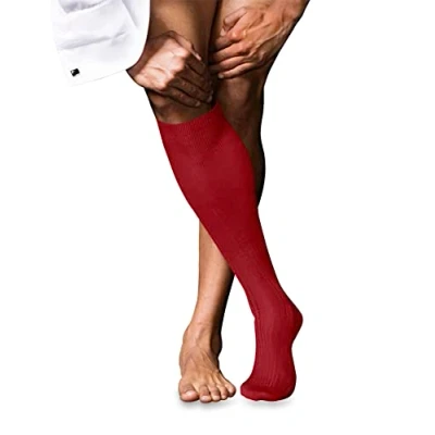 Immagine di FALKE No. 10 M KH cotone al ginocchio tinta unita 1 paio, Calzini lunghi Uomo, Rosso (Cardinal 8156), 41 42