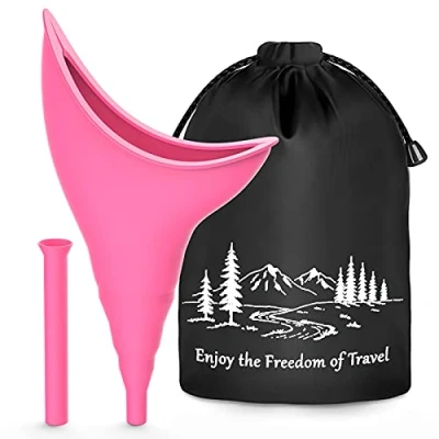Immagine di Pipi Donna in Piedi Campeggio Accessori Orinatoio Portatile Trekking da Viaggio, Urinatoio Wc, Riutilizzabile Piedi, Imbuto per Cono