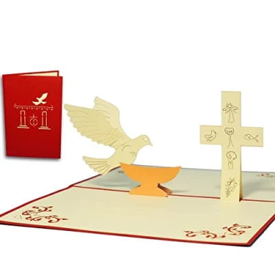 Immagine di LINPopUp®, biglietto di auguri per comunione, cresima, battesimo, 3D, N102