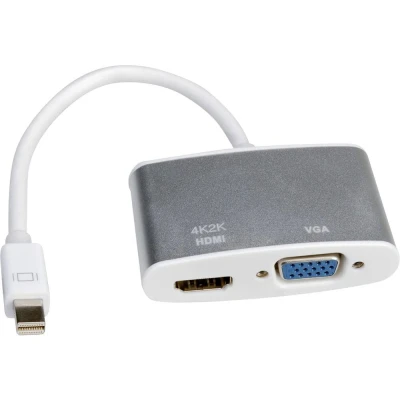 Immagine di Roline Mini Displayport / VGA Cavo adattatore Spina , Presa 15pin 0.10 m Argento (Metallizzato) 12.03.3161