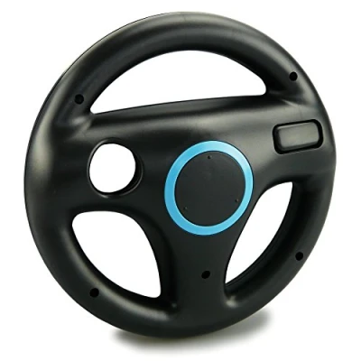Immagine di SMARDY Volante da Corsa Nero Racing Wheel Compatibile con Nintendo Wii Telecomando Controller per Mario Kart Game, Giochi di Guida