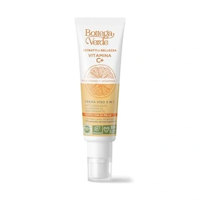 Immagine di Bottega Verde, Estratti di bellezza Vitamina C+ Crema viso 3 in 1 Mandarino + C antiossidante, illuminante, uniformante (50 ml) tutti i tipi pelle