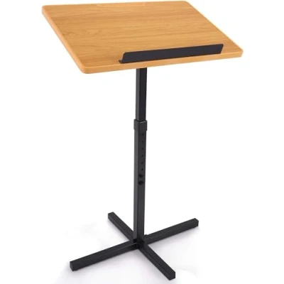 Immagine di Pyle Leggio per Libri Regolabile in Altezza, Podio Portatile da Pavimento con Design Stabile Presentazioni Classe, Conferenze, Supporto Notebook, Mensola Superiore Inclinata