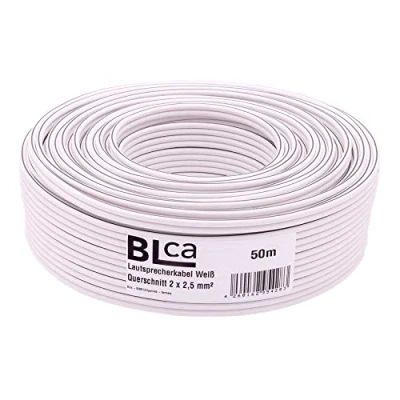 Immagine di DCSk BLca 2 x 2.5 mm² 50m Cavo per Altoparlanti HiFi e Casse Audio Auto, CCA Rame, Bianco
