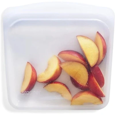 Immagine di Stasher Sacchetto Trasparente in Silicone, Riutilizzabile, per Cucinare, Congelare, Conservare e Viaggiare, 19,05 X cm