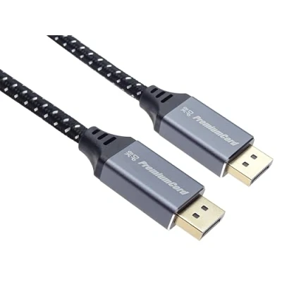 Immagine di PremiumCord Cavo 8K Displayport 1.4 M/M 1 m, a Displayport, 32,4 Gbps, Video 8K@30Hz, 5K@60Hz, 4K@120Hz 2160P, HDCP 2.2, Connettori Placcati Oro, Treccia In Tessuto
