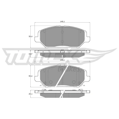 Immagine di TOMEX brakes TX 19 59 Kit pastiglie freno Assale anteriore con segnalatore acustico usura KIA: XCeed, Proceed, Ceed III Hatchback