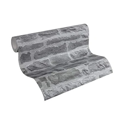 Immagine di A.S. Création 319442 Carta da parati in tessuto non collezione Best of Wood`n Stone 2nd Edition, blu, grigio., 10,05 m (Länge) x 0,53 (Breite)