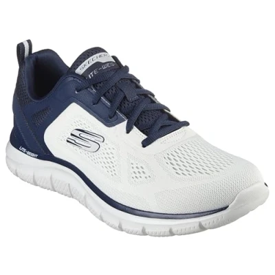 Immagine di Skechers Sport FLEX Advantage 5.0 Sneakers basse, Uomo, Taglia: 39, Off white engineered mesh/pu/navy trim Tessuto / sintetico