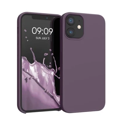 Immagine di kwmobile Cover per Apple iPhone 12 mini Custodia Back Case Smartphone in Silicone TPU Protezione Gommata Iris pallido