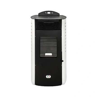 Immagine di STUFE a Pellet ITALIA Siberia New 15Kw Stufa ad Aria Ventilata, Scalda 140m², Efficienza 92%, Autonomia 30H, 5 Velocità e Potenze, Programmabile, Garanzia 24 Mesi, BIANCO