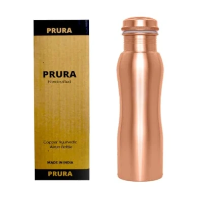 Immagine di PRURA Bottiglia per acqua in rame, a prova di perdite, puro rame ayurvedico 900ml/30oz Design 3