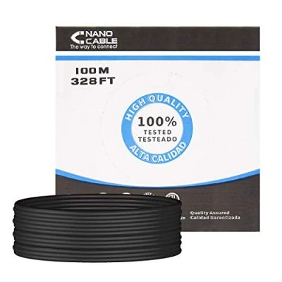 Immagine di Nanocable 10.20.0502 EXT BK Cavo di Rete RJ45 Cat. 6 UTP AWG24 Rigido, Fuori, Bobina 100 MTS