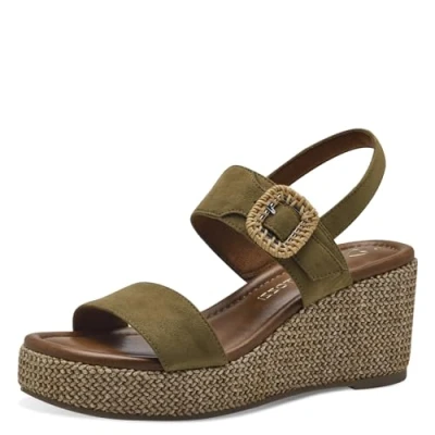 Immagine di Marco Tozzi Sandali con plateau, Donna, Taglia: 39, Fern green com Tessuto