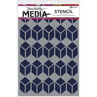 Immagine di Ranger Dina Wakley Media Stencil Quadrati impilati, Materiale Sintetico, Multicolore, 22.8 x 15.2 0.1 cm