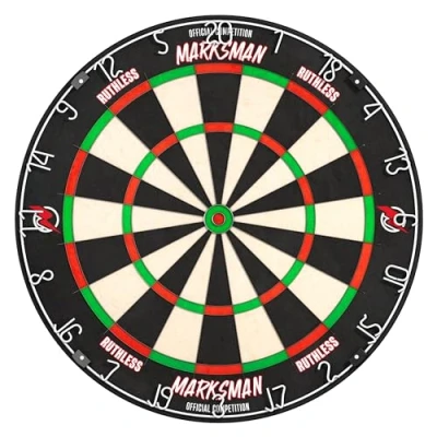 Immagine di Ruthless Marksman Dart Board Bersaglio professionale ultra sottile in filo di sisal per freccette con punta acciaio (DB072)