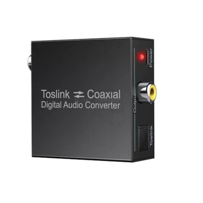 Immagine di Queen.Y Convertitore Bidirezionale da Digitale Coassiale a SPDIF Toslink Ottico o Audio Adattatore Segnale Nero