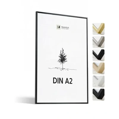 Immagine di Heimlich® 1x cornice (1 pz.) Cornici in Alluminio con Vetro Acrilico antisfondamento A2 (42x59,4 cm), per Set di Poster, Nero