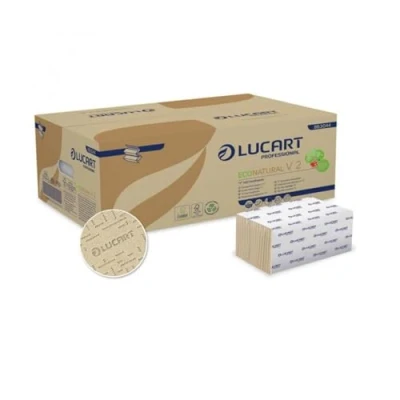 Immagine di Asciugamani piegati a&quot;V&quot; Lucart EcoNatural V2 2 veli avana