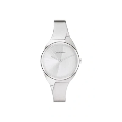 Immagine di Calvin Klein 2H SS 30MM Sunray Vertically Brushed DIAL Bangle Orologio, Donna, Taglia: One Size, Silver coloured