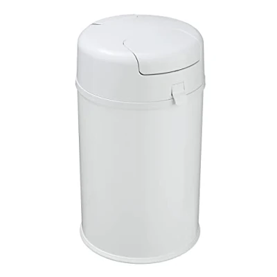 Immagine di Wenko Contenitore igienico Secura Premium, Getta Pannolini per Bebè ed Anziani di Alta qualità, Sistema antiodore, Alluminio Resistente Contro la ruggine, 35x53,5x30cm, Bianco