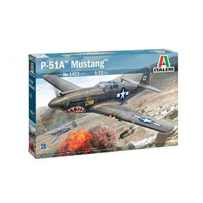 Immagine di Italeri Americano 1423 P 51A Mustang, Scala 1:72, Model Kit, Modello in Plastica da Montare, Modellismo, Colore Grigio, Small, IT1423