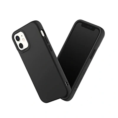 Immagine di RHINOSHIELD Case Compatible with [iPhone 12 mini] SolidSuit Shock Absorbent Slim Design Protective Cover Premium Matte Finish 3.5M/11ft Drop Protection Changeable Camera Rings Classic Black