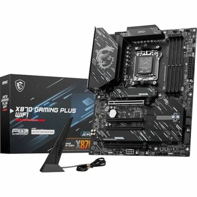 Immagine di MSI Scheda madre X870 Gaming Plus, ATX Supporta processori AMD Ryzen 9000/8000/7000, AM5 14+2+1 Duet Rail System, DDR5 8200+MT/s (OC), PCIe 5.0 x16 e 4.0 x16, M.2 Gen5, Wi Fi 7, 5G LAN