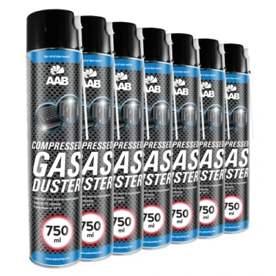 Immagine di 7 x AAB Bombolette Spray d’Aria Compressa 750ml per Pulire PC, Tastiera, Stampanti, Fotocamere e Altri, Kit Pulizia Computer, Difficile da Raggiungere Aree, Tubo, Rimozione di Polvere