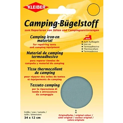 Immagine di Kleiber Toppa termoadesiva per Riparazione, 100% Cotone, Tenda da Sole, Colore: Grigio, Ferro