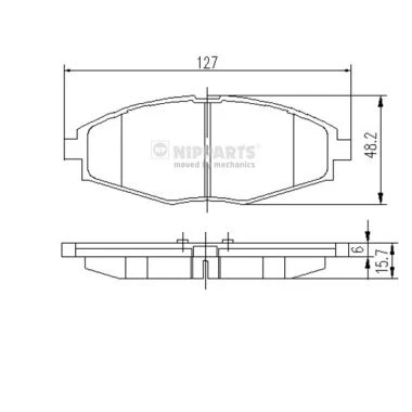 Immagine di NIPPARTS J3600909 Kit pastiglie freno Assale anteriore Non predisposto per contatto segnalazione usura CHEVROLET: Matiz, Spark