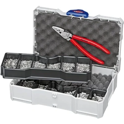 Immagine di Pinza crimpatrice Boccola 0.25 fino a 16 mm² incl. TANOS MINI Systainer, Assortimento di capicorda Knipex Aderendhülsensortiment mit Zange 44464