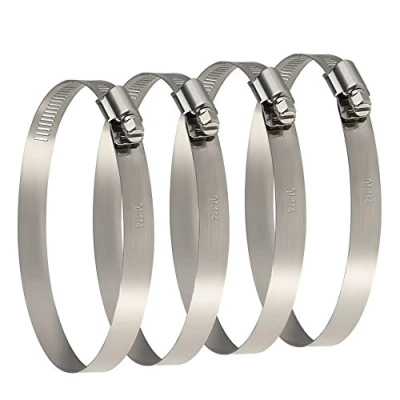 Immagine di TUPARKA 4 Pcs Fascette stringitubo in metallo di grandi dimensioni 91 114 mm Morsetti per condotti regolabili Giunto tubo fissaggio tubi e