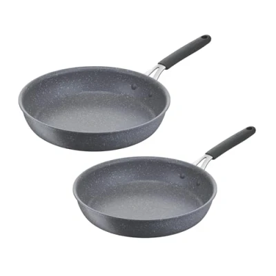 Immagine di Lagostina Tempra Mineral Set di Padelle Antiaderenti in Acciaio e Alluminio con Rivestimento Mineralia+ Ø 24/28 cm, Manico Silicone, Effetto Pietra, Adatta a Tutte le Fonti Calore