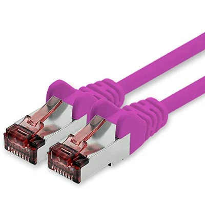 Immagine di Cavo di Rete Cat6 10m Magenta 1 x Patch LAN Cat 6 Sftp Pimf Lszh Rame 1000 Mbit s
